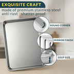 Baker’s Signature Stainless Steel Cookie Sheet Pan, Stainless Steel Baking Sheet Set of 2, Mirror Finish, Non-Stick, Rust Resistant, BPA Free, Dishwasher Safe, 17.5 x 13 Inch