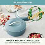 GreenPan Nova 10” Frying Pan Skillet and 4.37QT Sauté Pan with Lid, Oprah’s Favorite Things 2024, PFAS-Free Ceramic Nonstick, Induction Suitable, Sear, Fry, Broil, Dishwasher & Oven Safe, Deep Teal