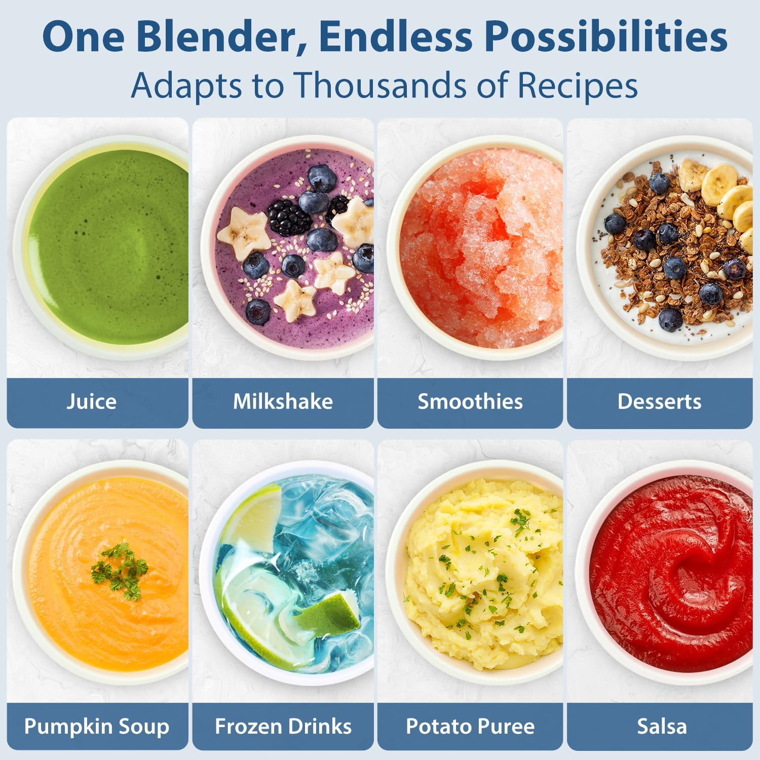 Aeitto Blenders for Kitchen with 68Oz. Large Capacity, 1800W Max Power Smoothie blender, 3 Preset Programs & 7 Speeds, Professional Countertop Blender for Smoothies, Ice Crush, Frozen Drinks, Black