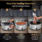 Matiks Slow Cooker Liners 3-8 Quart – Cooking Liner – Large Size 13" × 21" – Fit 3QT to 8.5QT Slow Cookers – Works for Oval & Round Pots – 30 Bags & Recipes Added – Compatible with Crock Pot