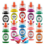 Oil Based Food Coloring for Chocolate 10 Colors Edible Food Dye for Sugar Candy Melts Oil Frosting Icing Dye for Backing Cookies Fondant Food Color for Cake Decorating - 0.25 Fl. Oz/Bottles