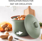 Romertopf Freshness Storage Potato Onion Garlic Clay Pot Set of 3 with Lids - Green