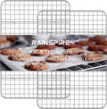 Rainspire Cooling Rack Stainless Steel, Heavy Duty Cooling Racks for Cooking and Baking, Oven Safe Wire Rack for Cooking, Baking Rack for Oven Cooking Fits Quarter Sheet Pan, 8.5" x 12", 2-Pack