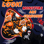 Edible Halloween Pumpkin Sprinkles,Orange Pearls Mix White Ghost,130g/4.58oz,Black Bat Monster,Pearls and Jimmies Mixed,Perfect for Cake Decorations, Baking, Ice Cream, Cookies, Cupcake Topper,Halloween Supplies Children's Party