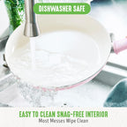 GreenLife 16 Piece Nonstick Cookware Set, Soft Grip Non-Toxic PFAS-Free Ceramic Pots & Pans, Dishwasher & Oven Safe, Frying, Sauce, Saute, Utensils, Glass Lids, Stay-Cool Handles, Wobble Free, Pink