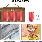 NOL Natural Organic Lifestyle Small Lunch Bag Mini Lunch Box Insulated Lunch Bag for Men/Women Leakproof Cooler Tote Bag Lightweight Nylon Waterproof Lunch Box For Work,Brown