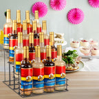 16 Bottle Capacity Coffee Syrup Organizer 4 Tier Coffee Syrup Stand Shelf for Coffee Bar Accessories for Coffee Bar Kitchen Small Wine Rack for Bar Family Storage for Syrup Wine Dressing