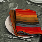 Urban Villa Kitchen Towels Cuisine Stripes Premium Quality 100% Cotton Dish Towels Mitered Corners Ultra Soft (Size: 20X30 Inch) Red Multi Highly Absorbent Bar Towels & Tea Towels - (Set of 6)