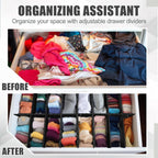 Blosssound 15pcs 5.12x 15 Tall Drawer Divider Adjustable Drawer Organizer DIY Ultra Deep Storage Organizer Separator with Fixed Buckle for Underwear Socks Dormitory Office Kitchen Bedroom(Black)