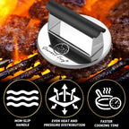 2lb Smash Burger Press Stainless Steel, Burger Smasher for Griddle Heat Resistant Handle, Hamburger Press, Dishwasher Safe Grill Press for Griddle, Meat Press Griddle Press for Flat Top Grill Cooking