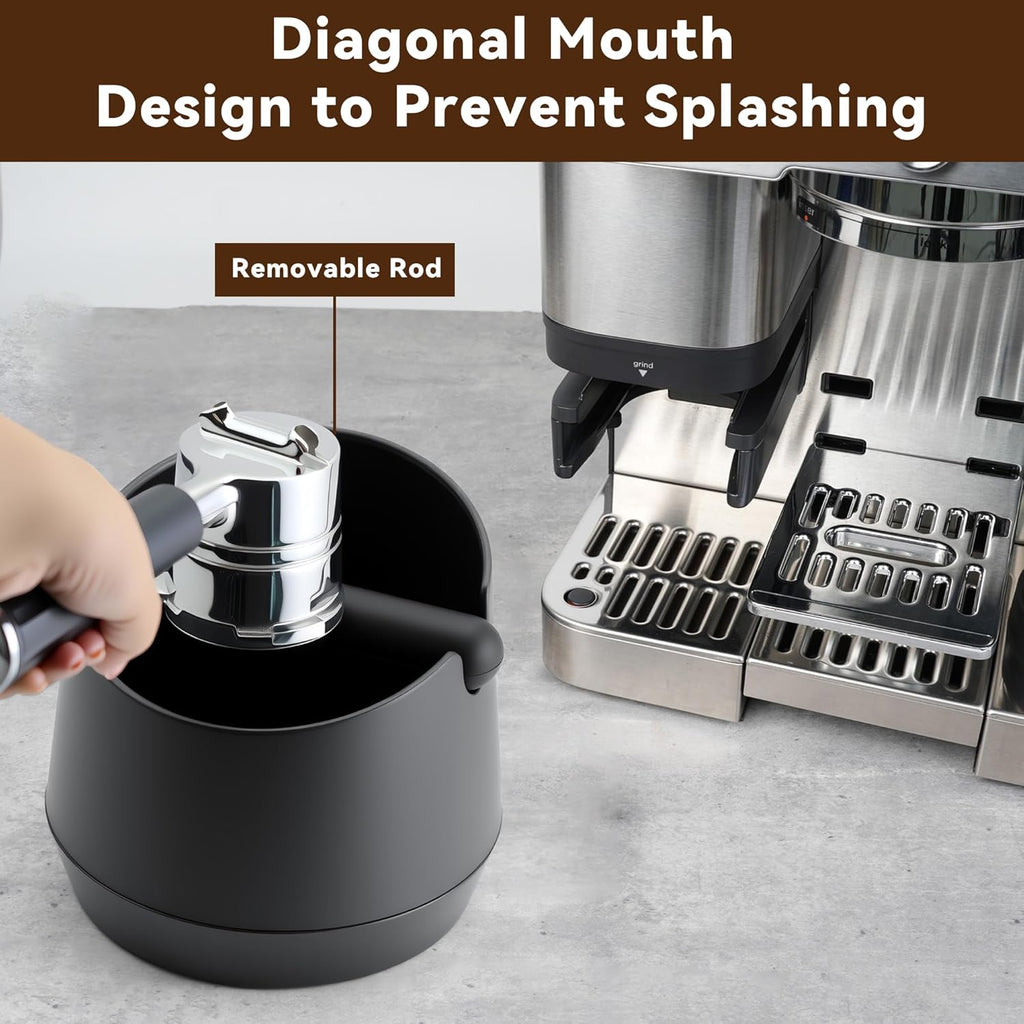 Knock Box Compatible with Ninja Espresso Machine, Large Capacity Black Coffee Knock Box for Ninja Espresso Maker Accessories