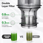 Juicer Machines,ORMEO HOME Cold Press Juicer with Large Feed Chute Fit Whole Fruits & Vegetables,Slow Masticating Juicer With Pulp Seperation,99% Juice Purity,200W Quiet Motor,Easy to Clean,BPA Free