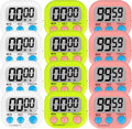 ZILLEEN 12 Pack Kitchen Timers for Cooking Digital Classroom Timers for Kids Teachers White Green Pink