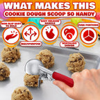 1.33oz Ice Cream Scoop with Trigger #24 - Stainless Steel Ice Cream Scooper for Gelato, Cookie Dough, Meatballs - Easy Portion Control, Comfortable Non-Slip Handle, Dishwasher Safe, Rust Resistant