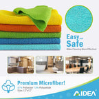 AIDEA Microfiber Cleaning Cloth, 100PK, Soft Absorbent Rags, Microfiber Towels for Cars, Kitchen Towels, Dusting Cloth for Home, Window, Cleaning Supplies, 12"×12"