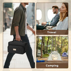 CURMIO Carrying Case Compatible with OutIn Nano Portable Electric Espresso Machine, Camping Coffee Maker Travel Bag with Pockets for Capsules and Accessories, Black