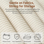 StorageWorks Storage Bins, Shelves Baskets for Organizing, 45L Extra Large Fabric Closet Organizers with Handles, Metal Frame, Beige（Texture）, 2-Pack