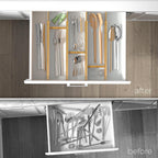 Adjustable Bamboo Drawer Dividers with Inserts, Expandable Spring-Loaded Drawer Organizer for Kitchen, Clothes, Tools, Silverware, Bamboo Organizer Separators - 4 Large Pieces