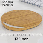 Ibyx Elegant Round Sliding Tray for Your Pressure Cooker, Air Fryer & Heavy Kitchen Appliances - Sturdy, Slides Easily from Under The Cabinet (Natural, 13”)