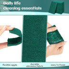 Hoolerry 100 Pcs Heavy Duty Scouring Pads Non Scratch Household Scrub Pads for Cleaning Reusable Pan Scrubber Anti Grease Scrubbing Pads for Dish Kitchen Metal Grills, 4.3 x 3 x 0.3 in (Green)