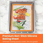 HOTPOP Silicone Baking Mats 0.75mm - Non-Stick Silicone Sheets for Bake Pans and Rolling with Outlines for Pastries - Silicone Baking Sheet - Macaron/Pastry/Cookie/Bun/Bread Making (3 QUARTER SIZE)