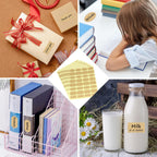 Wisdompro Assorted Shape Label Stickers, Self Adhesive Gift Tag Stickers Blank Writable Labels for Essential Oil Bottles, Jars, Food Containers (256 Pcs, Small)