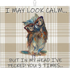 Funny Owl Dish Drying Mat for Kitchen Counter Cute Buffalo Plaid Drying Mat Washable Absorbent Reversible Microfiber Drying Pad Kitchen Accessories 16"x18"