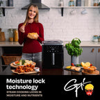 Guy Fieri's Flavortown 6.5 Quart Steam Air Fryer with Moisture Lock Technology – Programmable Steamer and Air Fryer Combination, Temperature Control, 10-Presets, 1700 Watts