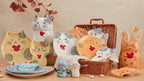 Bico Cartoon Cat Handpainted Stoneware Orange 7.8 inch Utensil Holder, Dishwasher Safe