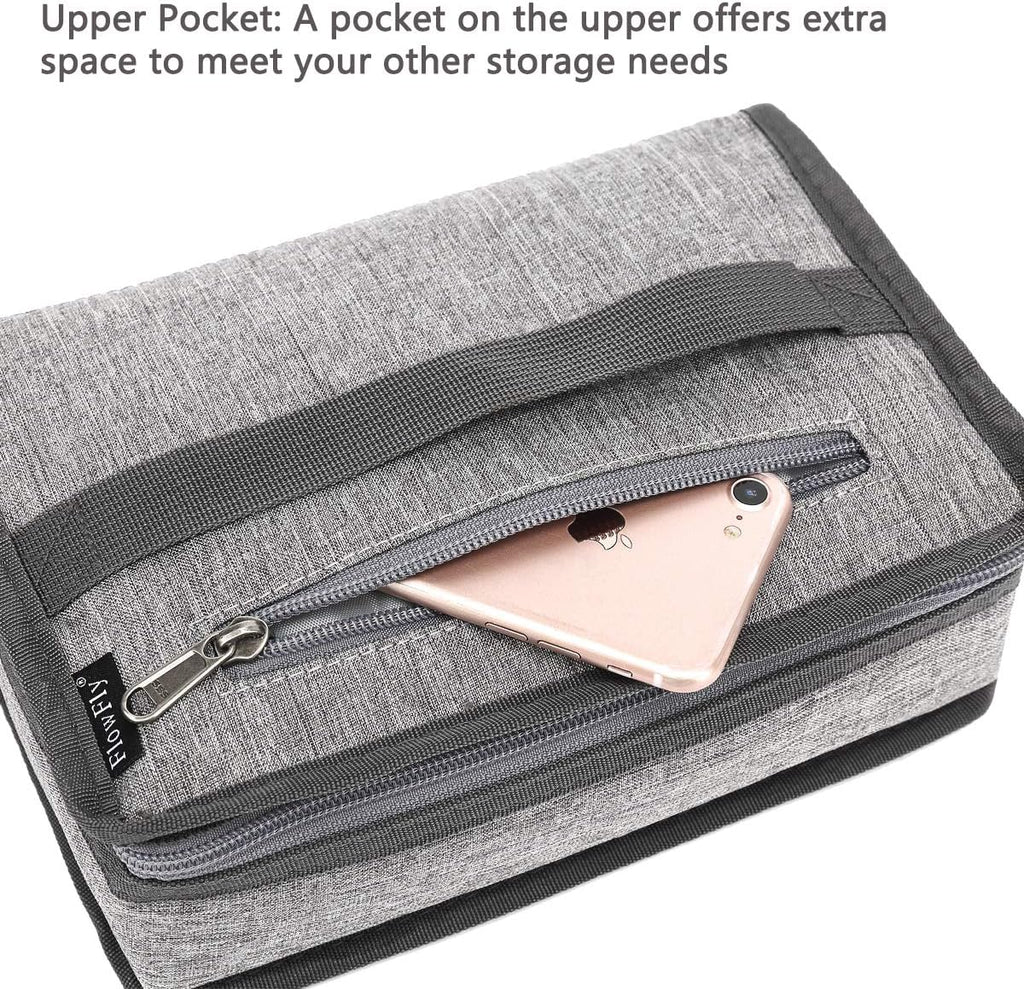 FlowFly Small Insulated Lunch box Portable Soft Bag Mini Cooler Thermal Meal Tote Kit with Handle for Work & School, Heather Grey