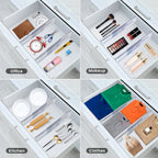 6 Pack Adjustable Drawer Dividers for Clothes,5" High Expandable From 13-22" Clear Drawer Organizers, PC Plastic Separators for Dresser/Bedroom/Bathroom/Kitchen/Office Storage