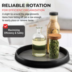 Oizeir 10 Inch Lazy Susan (Set of 4) - Non-Skid Turntable for Cabinet to Maximize Storage and Simplify Accessibility in Kitchen, Bathroom, and Pantry Spaces (Black)