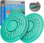 zaa Shower Drain Hair Catcher, 2 Pack Premium Silicone Drain Protector & Shower Drain Cover for Regular Drains of Shower Room and Bathroom, Mint