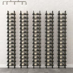 Wine Rack Freestanding Floor, 16 Tier 16 Bottle Capacity Display Holder, Black Industrial Wine Bottle Storage Shelves, for Any Bar, Wine Cellar, Kitchen, Dining Room (Black, 1 Column)