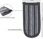 Sticky Toffee Pan Handle Covers for Cast Iron Skillet, Set of 2, Gray Heat Resistant Sleeves, 3 x 6 in, Oeko-Tex Cotton Hot Pot Holders