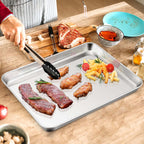 Homikit Baking Cookie Sheet Set of 2, Stainless Steel Cooking Sheets Pan Tray for Oven, 20 x 14 Large Metal Half Sheet for Cooking Baking, Rustproof & Heavy Duty, Mirror Finish & Dishwasher Safe