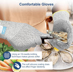 Dowellife Level 5 Silicon Cut Resistant Gloves (Medium), Grey