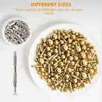 Kasvan Gold and Silver Sugar Sprinkles - Edible Candy Pearls with 4-Claw Sprinkle Pen,8.32Oz, Gift Box Pack, Baking Cake Decorations, Ice Cream Toppings and Cookie Decorating, Wedding Party Chirstmas Supplies