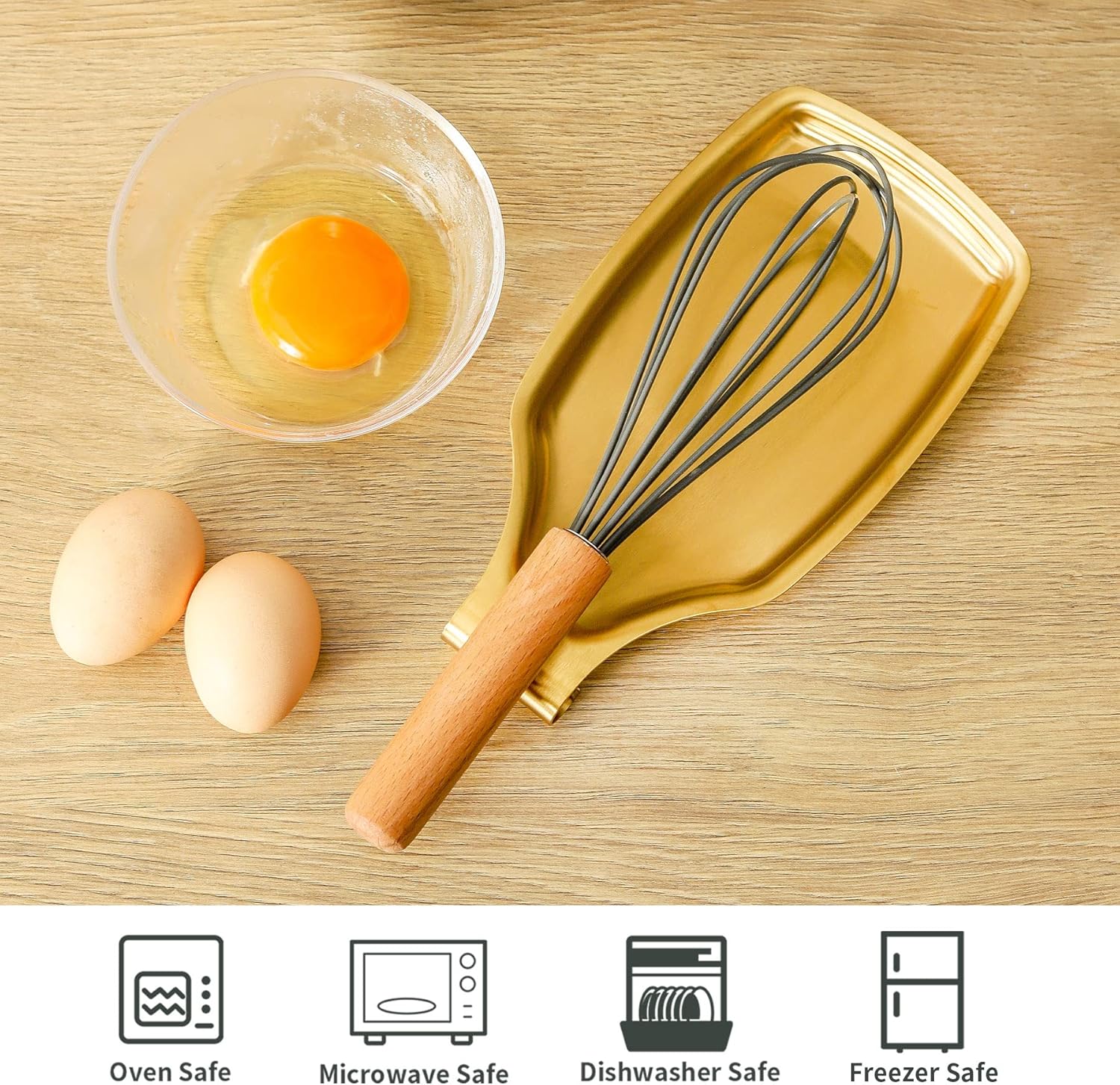 Gold Spoon Rest For Stove up, Stainless Steel Spoon Rest For Kitchen Counter, Large Kitchen Spoon Holder with Square Bottom, Spatula Spoon Ladle Utensil Holder, Heavy Duty.