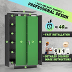 INTERGREAT Metal Storage Cabinet, 72" Locking Storage Cabinets with Doors and 4 Shelves, Tall Tool Storage for Garage, Steel Lockable Cabinet Metal Locker for Home Office, Black Green