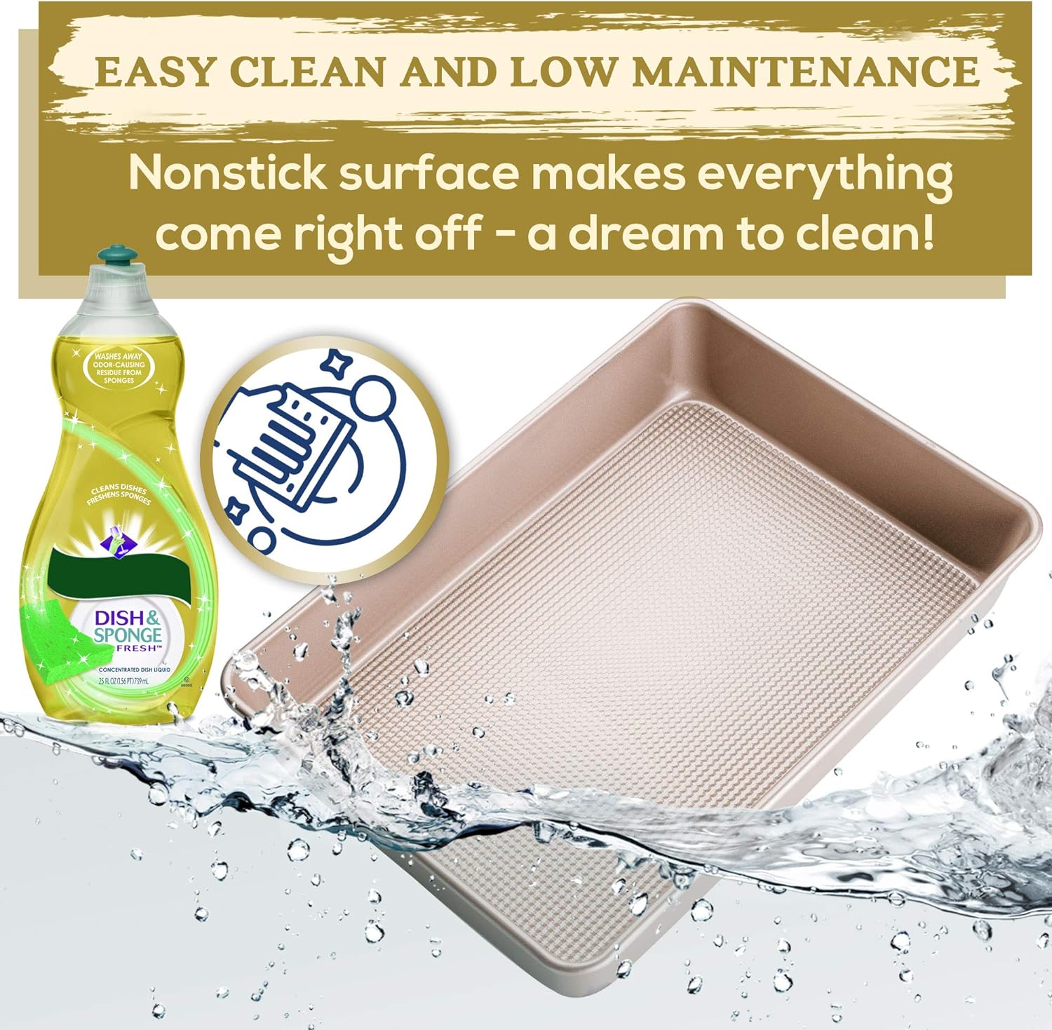 Ultra Cuisine 9x13 Inch Cake Baking And Brownie Pan - Easy Cleaning And Low Maintenance - Elevated Non-Stick Even Baking Experience - Food Safe Coating - Bake Like A Pro For A Lifetime