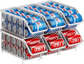 GILLAS 6 Pack Stackable Soda Can Organizer for Refrigerator, Can Holder Dispenser, Canned Food Storage Rack for Fridge, Kitchen, Countertops, Cabinets, White