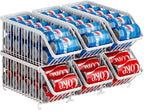 GILLAS 6 Pack Stackable Soda Can Organizer for Refrigerator, Can Holder Dispenser, Canned Food Storage Rack for Fridge, Kitchen, Countertops, Cabinets, White