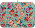 Colorful Flower Leaves Dish Drying Mat for Kitchen Counter Absorbent Microfiber Drying Pad, Medium 16x18 in, Reversible Drainer Mats