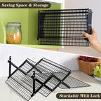 Pleafind 3 Tier Collapsible Cooling Rack - 3 Setting Design, Adjustable ＆ Stackable Baking Rack, 5 Modes Cooling Racks for Cooking and Baking, Roasting ＆ Grilling Gifts for Picnic Party