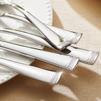 KINGSTONE Silverware Set, 40-Piece Flatware Set for 8, 18/10 Stainless Steel Cutlery Set with Bead Edge, Utensil for Kitchen, Home, Party, Wedding, Mirror Polished, Dishwasher Safe, Featured Gifts