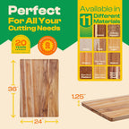 Riveira Teak Wood Cutting Board – Gourmet Teak Grandeur: 36 x 24 Wooden Cutting Board – Natural Wooden Cutting Boards For Kitchen Decorative – Innovative Juice Grooves Teak Wooden Chopping Board