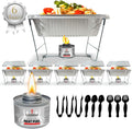 Disposable Chafing Dish Buffet Set (39 pcs) – Catering Food Warmers with Half-Sized Serving Pans, Covers, Foldable Racks, Utensils & Fuel Cans - Perfect for Buffets, Parties & Food Serving