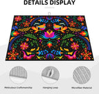 Mexican Flower Microfiber Dish Drying Mat for Kitchen Counter Mexican Dishes Pad Black Dish Drainer Rack Mats 18"x24" Absorbent Washable Reusable