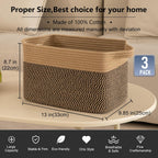 OIAHOMY 3 Pack Storage Basket for Organizing, 13''X9.85''X8.7'' Storage Bins,Woven Basket Basket with Handles, Toy Storage Basket Bin,Stylish Room Decor Basket, Brown & Black
